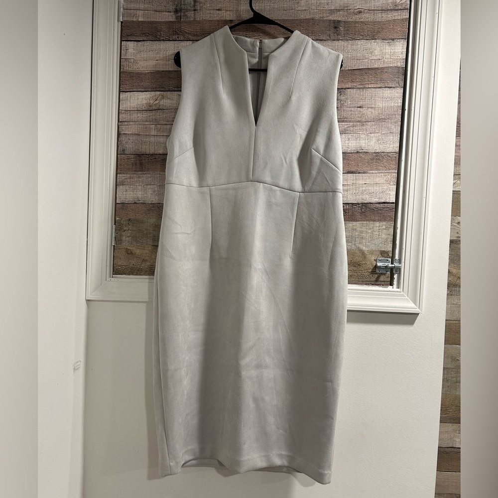Calvin Klein Scuba Faux Suede Split Pencil Dress